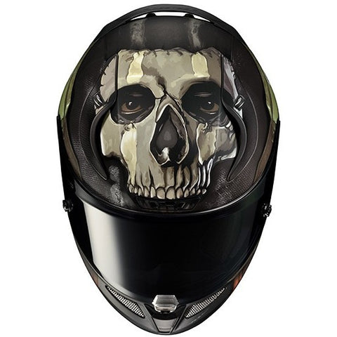 CASCO MC34SF GHOST CALL OF DUTY NERO VERDE MIL