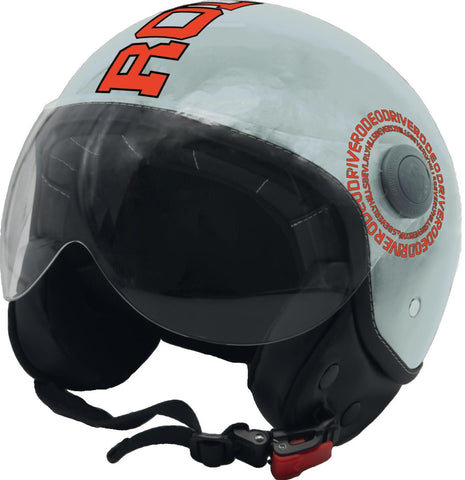 Casco demi-jet bridge grey-arancio fluo Rodeo drive Decal
