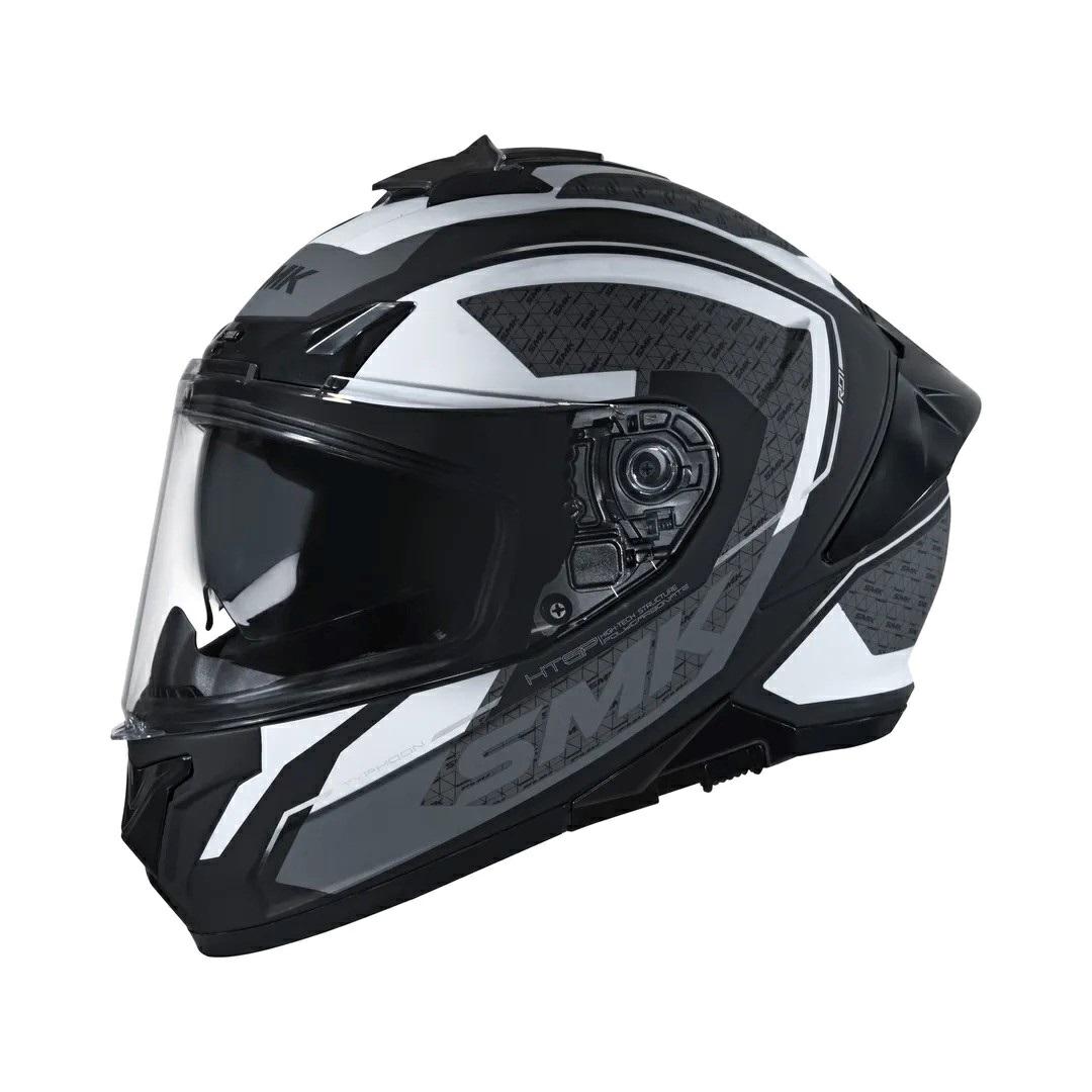 CASCO SMK 218 TYPHOON GRAFICA NERO GRIGIO F.S