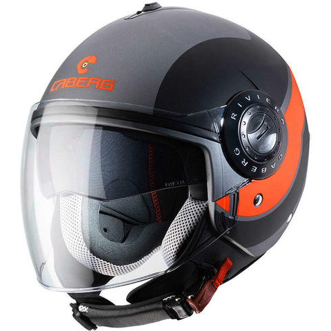 CASCO DEMIJET RIVIERA V3 SWAY NERO/ANTRACITE/ARANCIO