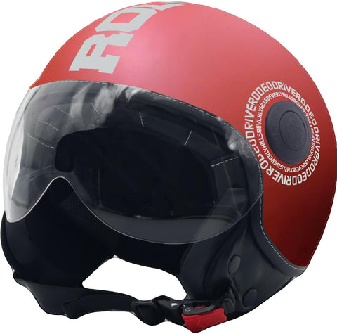 Casco demi-jet bordeaux-silver Rodeo drive Decal
