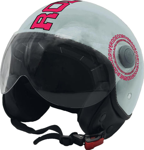 Casco demi-jet bridge grey-fuxia fluo Rodeo drive Decal