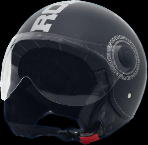 Casco demi-jet nero opaco con scritta Rodeo drive Decal