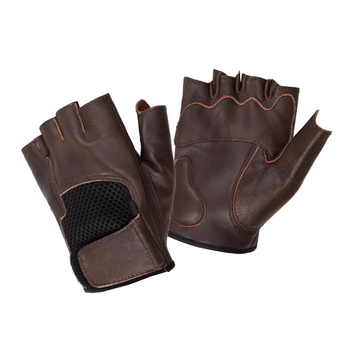 SCHIAFFO GUANTO MEZZA DITA MARRONE VINTAGE F.S.ESTIVO