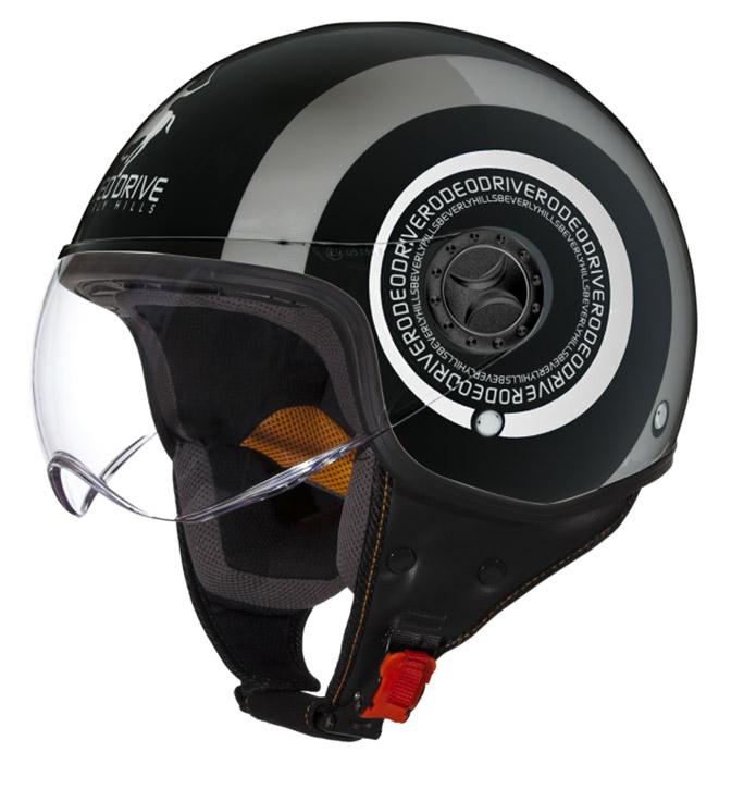 CASCO D/JET VISIERA BICOLOR NERO GRIGIO OPACO/BIANCO