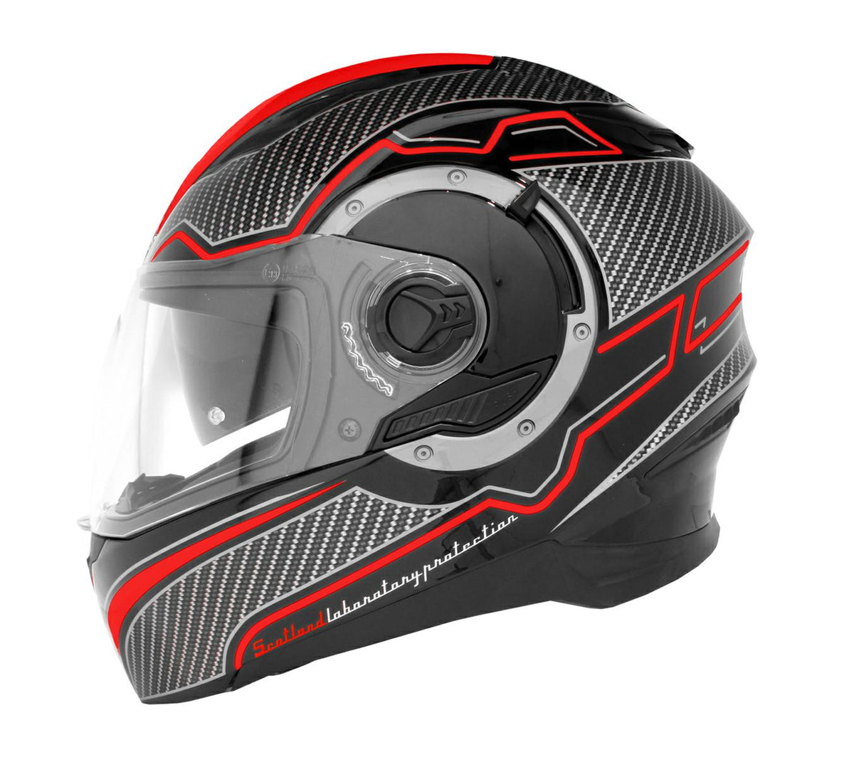 CASCO INTEGRALE FORCE 04.1           NERO/ROSSO LUCIDO