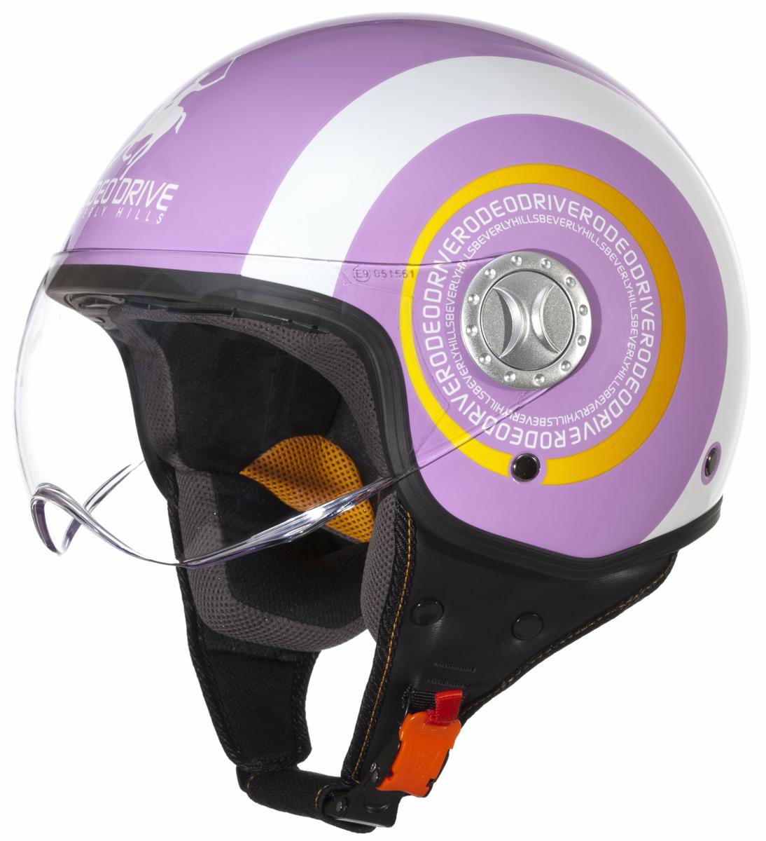 CASCO D/JET VISIERA BICOLOR CICLAMINO/BIANCO