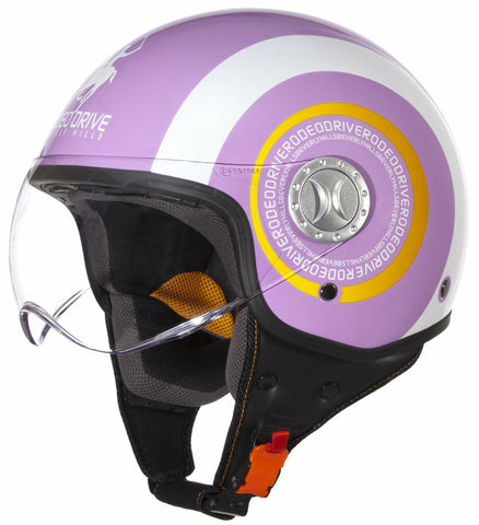 CASCO D/JET VISIERA BICOLOR CICLAMINO/BIANCO