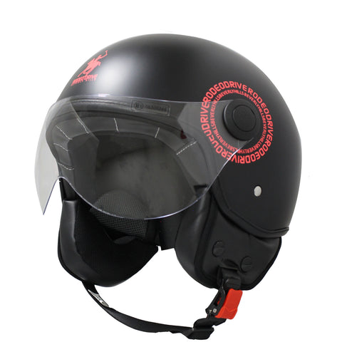 Casco Demijet Demijet Circle Rodeo Drive - Nero/grigio Opaco Con Visiera