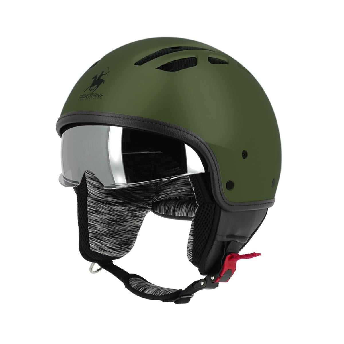 casco rodeo AREATO VERDE MILITARE OPACO