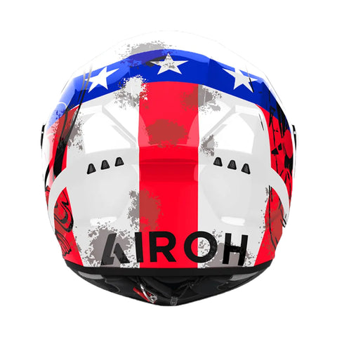 CASCO AIROH CONNOR NATION GLOSS BIANCO/ROSSO/BLU
