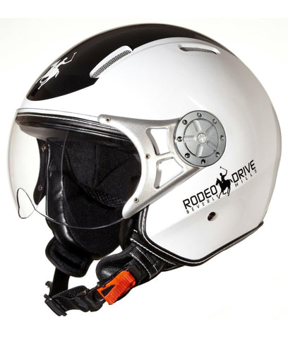 CASCO D/JET VISIERA BICOLOR BIANCOMET/NERO