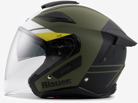 CASCO H67 BLAUER JET JJ01 VERDE OPACO