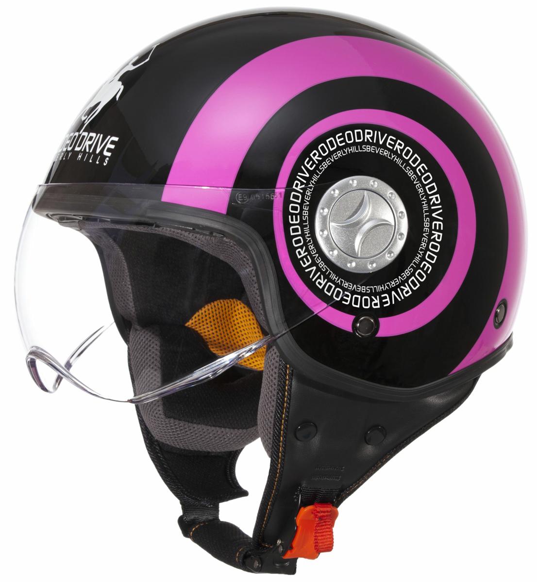 CASCO D/JET VISIERA BICOLOR NERO FUCSIA
