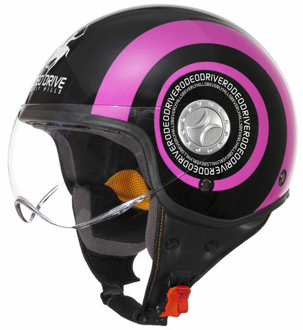 CASCO D/JET VISIERA BICOLOR NERO FUCSIA