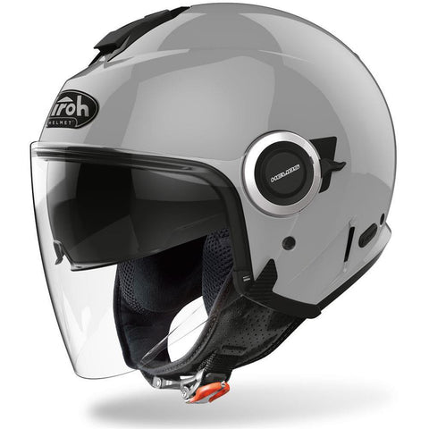 Casco jet grigio lucido Helios Concrete HE81