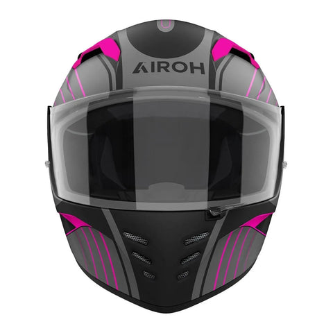 Casco integrale grigio con grafica rosa Airoh Connor Achieve CNA54