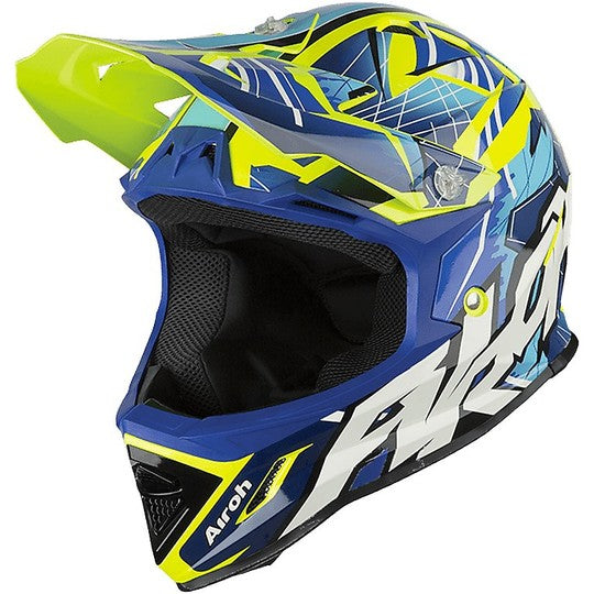 CASCO AIROH ARCHER CROSS BIMBO BLU GIALLO F.S.