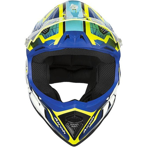 CASCO AIROH ARCHER CROSS BIMBO BLU GIALLO F.S.