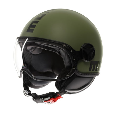 Casco demi-jet verde opaco Momo Design Classic 06