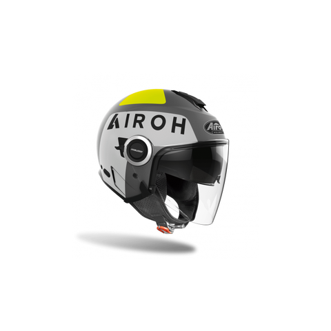 Casco grigio opaco con grafica Airoh Helios Up HEUP81