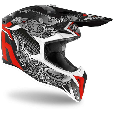 CASCO WRAAP OCTUPUS CROSS NERO OPACO ROSSO WROC35 F.S.