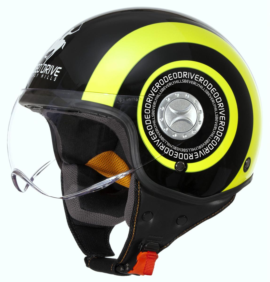 CASCO D/JET VISIERA BICOLOR NERO/GIALLO