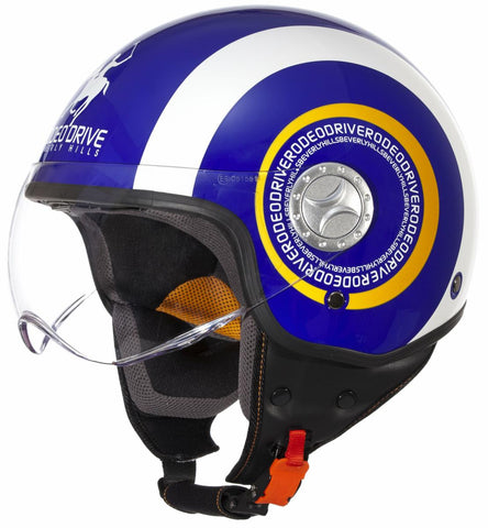 CASCO D/JET VISIERA BICOLOR BLU BIANCO
