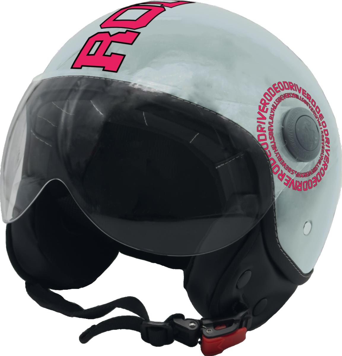 Casco demi-jet bridge grey-fuxia fluo Rodeo drive Decal