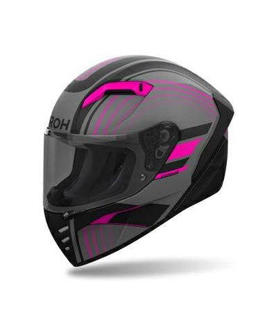 Casco integrale grigio con grafica rosa Airoh Connor Achieve CNA54