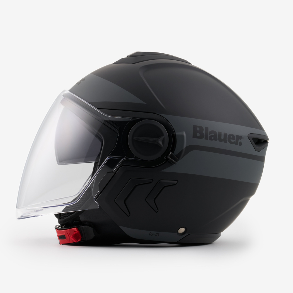 Casco Blauer H07 Demi Jet DJ-01 Nero Opaco/Grigio