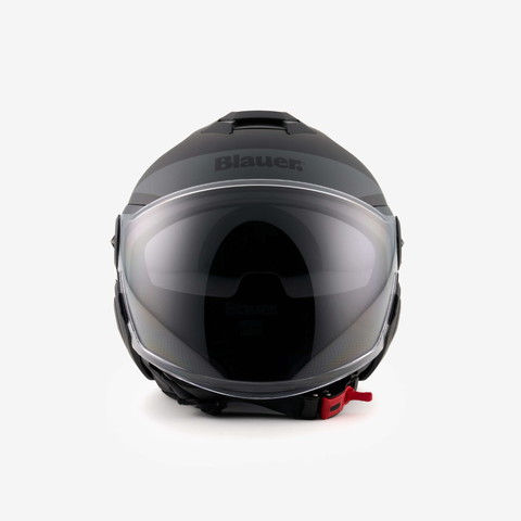 Casco Blauer H07 Demi Jet DJ-01 Nero Opaco/Grigio