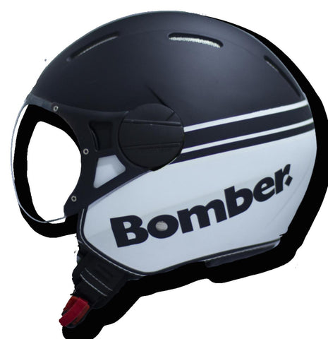 CASCO JET RODEO RD115LUXUS NERO OPACO BIANCO BOMBER