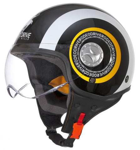 CASCO D/JET VISIERA BICOLOR NERO BIANCO