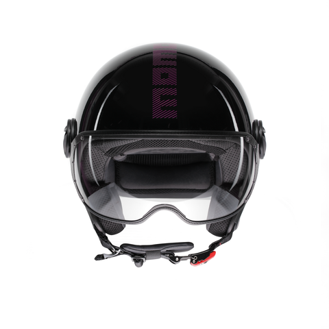 CASCO MOMO DESIGN CLASSIC 06 STRIPES NERO/FUXIA