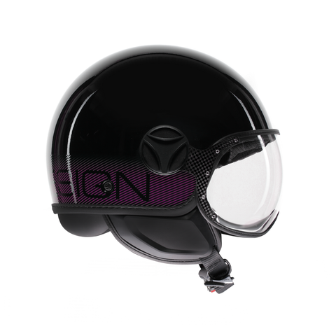 CASCO MOMO DESIGN CLASSIC 06 STRIPES NERO/FUXIA