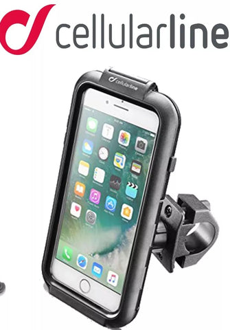 SUPPORTO MOTO CELLULAR LINE IPHONE 7 NERO f.s.